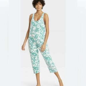 Colsie Women's Playsuit Fleece Lounge Tie Dye Aqua| Summer Comfy Relaxed Onsie